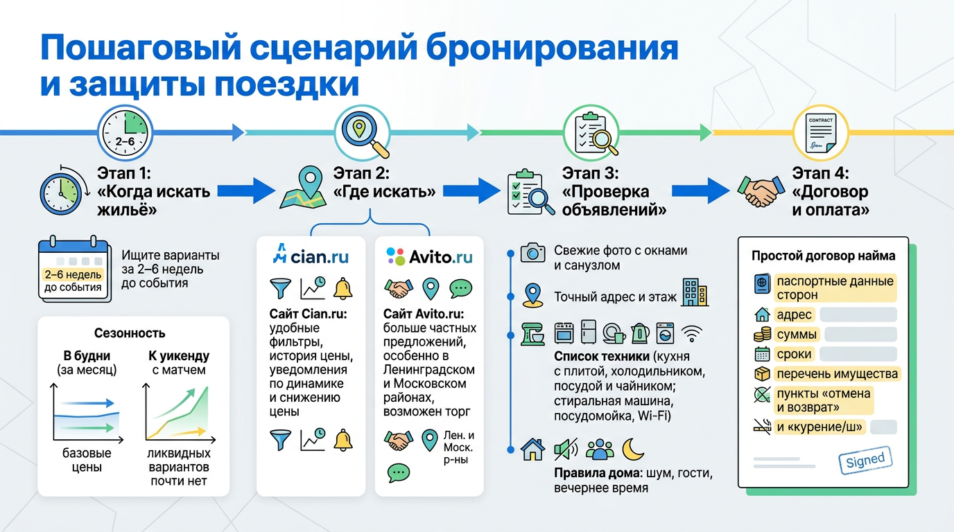 Пошаговый сценарий бронирования и защиты поездки